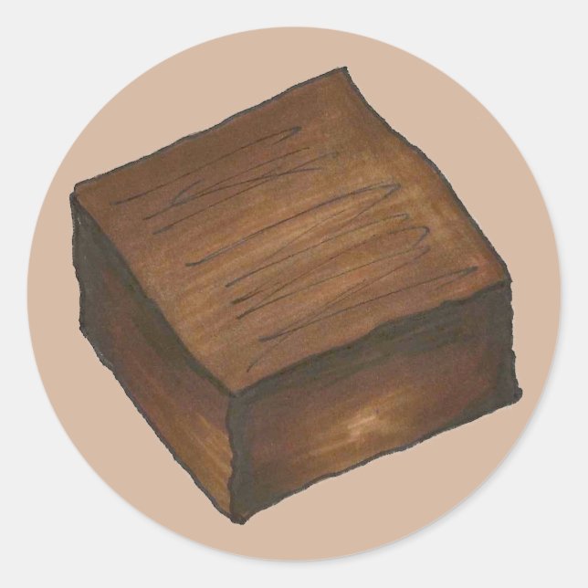 Pegatina Redonda Brownie Bake Sale Baking Chocolate Brownies Foodie (Anverso)