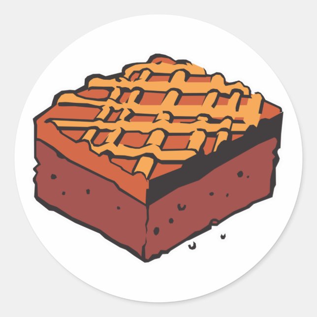 Pegatina Redonda brownie de chocolate (Anverso)