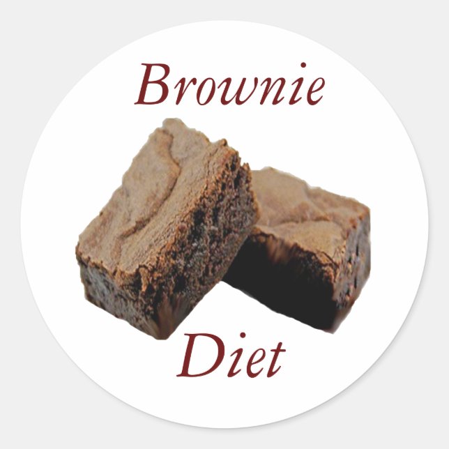 Pegatina Redonda Brownie Diet (Anverso)