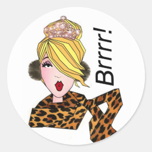 Pegatina Redonda "Brrr" Hace frío fuera de DIVA