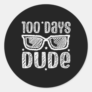 Pegatina Redonda Bruh 100 Días De Colegio Divertido Día 100 De Sc