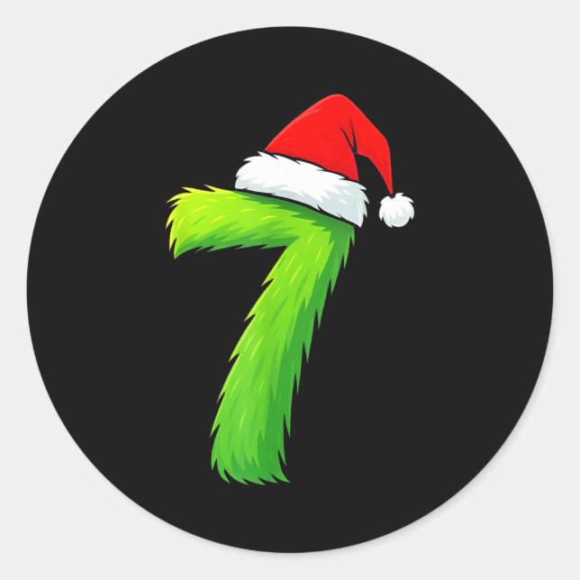 Pegatina Redonda Bruh 67 Six Seven 6 7 Meme Christmas Funny  (Anverso)