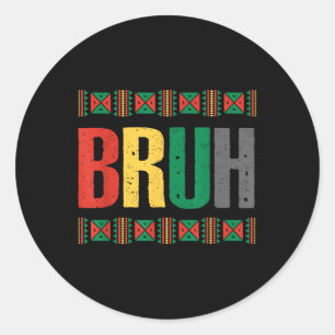 Pegatina Redonda Bruh Black History Mono