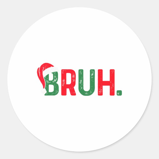 Pegatina Redonda Bruh Curioso diciendo que los hermanos adolescente (Anverso)