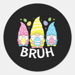 Pegatina Redonda Bruh Meme Easter Day Diez Gracioso Conejo Huevos G