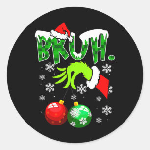 Pegatina Redonda Bruh Navidades niños niños navideños adolescentes 