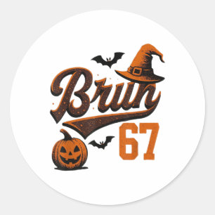 Pegatina Redonda Bruh Seis Siete Halloween 6-7 Fantasma Divertido M
