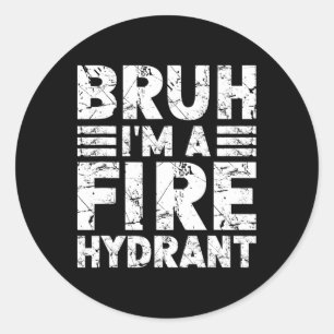 Pegatina Redonda Bruh, soy un Hyd de Fuego de Disfraces de Hielo de