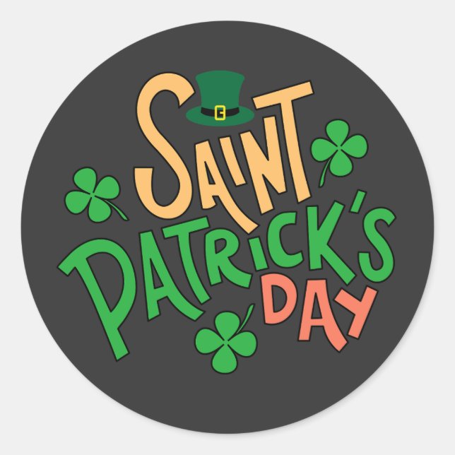 Pegatina Redonda Bruh St Patricks Day Boys Kids Saint Patricks Day  (Anverso)