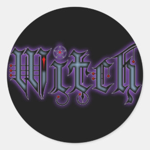 Pegatina Redonda Bruja