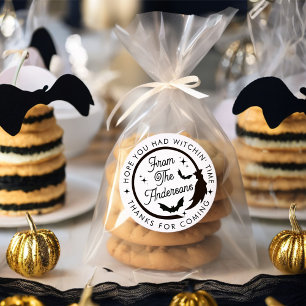 Pegatina Redonda Bruja Divertida Monstruosa Halloween Favor de Agra