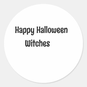 Pegatina Redonda Bruja halloween octubre malo bueno agregar nombre