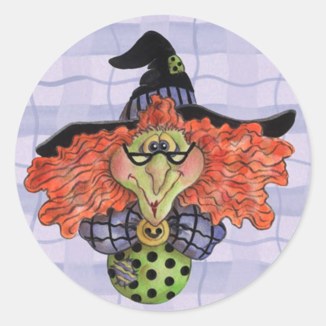 Pegatina Redonda Bruja - Pegatinas (Anverso)