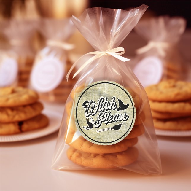 Pegatina Redonda Bruja, por favor | Halloween (Subido por el creador)