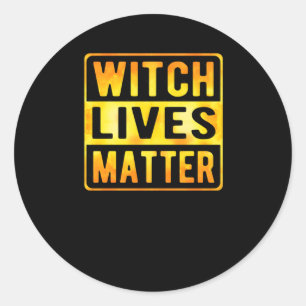 Pegatina Redonda Bruja vive divertida Halloween Witch Meme Wiccan W