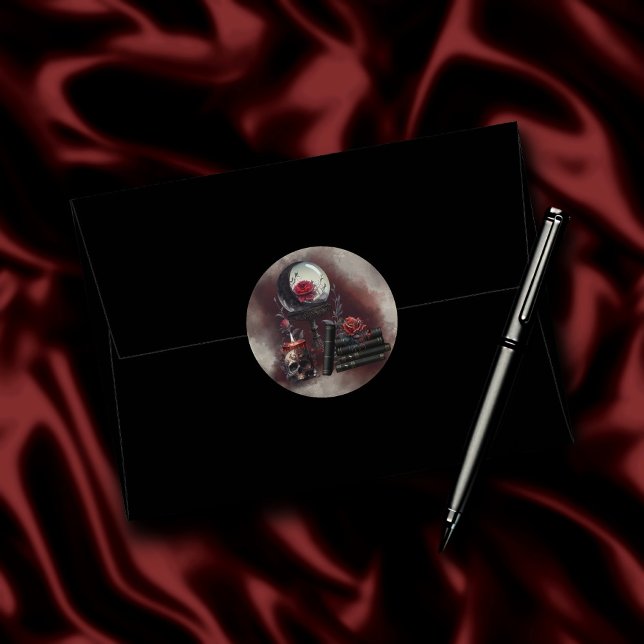 Pegatina Redonda Brujería | Libros de espeleología de artículos mág (Subido por el creador)