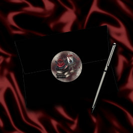 Pegatina Redonda Brujería | Tomos de libro de hélice y velas de crá