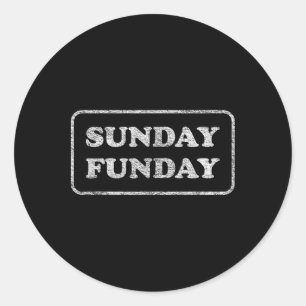 Pegatina Redonda Brunch divertido del domingo fútbol deportes Bbq 