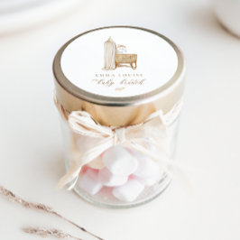 Pegatina Redonda Brunch Neutral Boho Baby