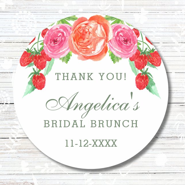 Pegatina Redonda Brunéi de novias de Peony Rosa de Rubor Gracias (Subido por el creador)