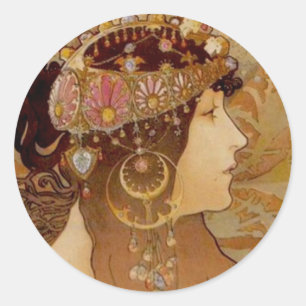 Pegatina Redonda Brunette bizantino, 1897