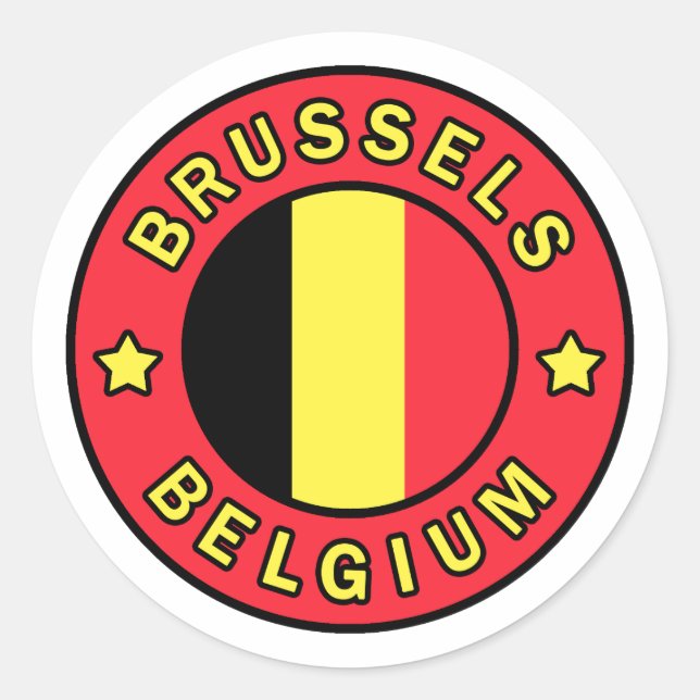Pegatina Redonda Bruselas Bélgica (Anverso)
