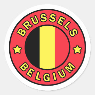 Pegatina Redonda Bruselas Bélgica