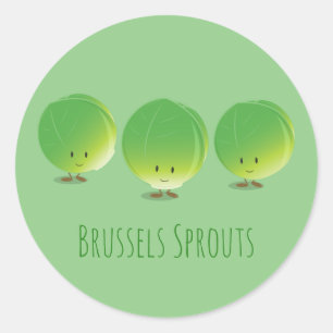 Pegatina Redonda Bruselas Sprouts Comida vegetal