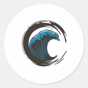 Pegatina Redonda BRUSH WAVE Zen eso