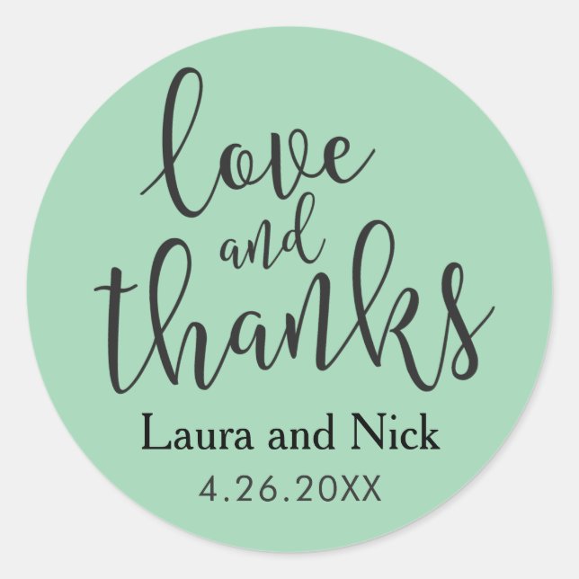 Pegatina Redonda Brussel Script Modern Casual Gracias (Anverso)