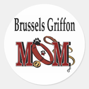 Pegatina Redonda Bruxon Griffon Dog MOM