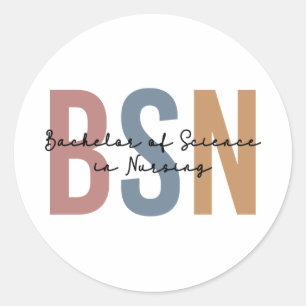 Pegatina Redonda BSN Licenciado en Ciencias en Graduación de Enferm