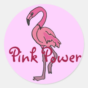 Pegatina Redonda BT flamenco rosado Sickers del poder