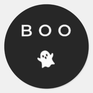 Pegatina Redonda BÚ Fantasma Halloween sutil Minimalismo Caída Dive