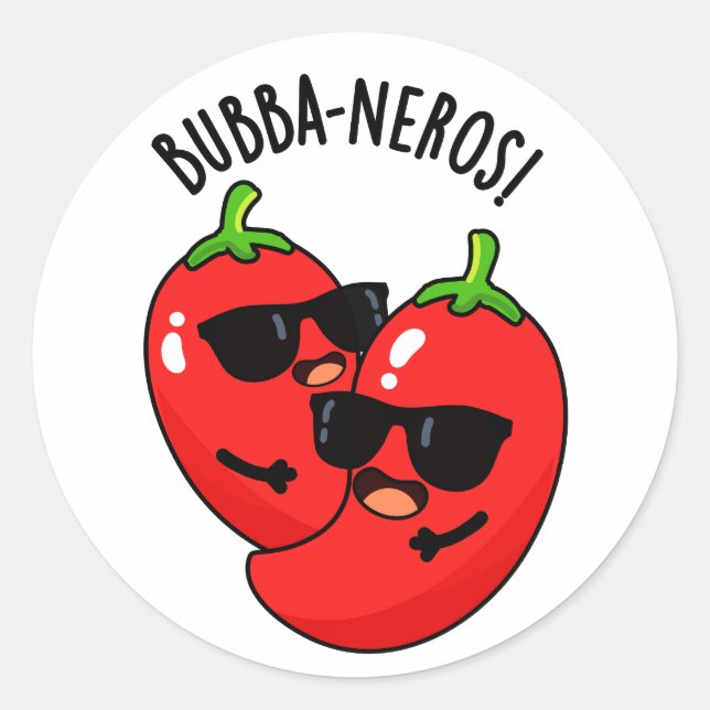 Pegatina Redonda Bubba-neros Funny Habanero Pun (Anverso)