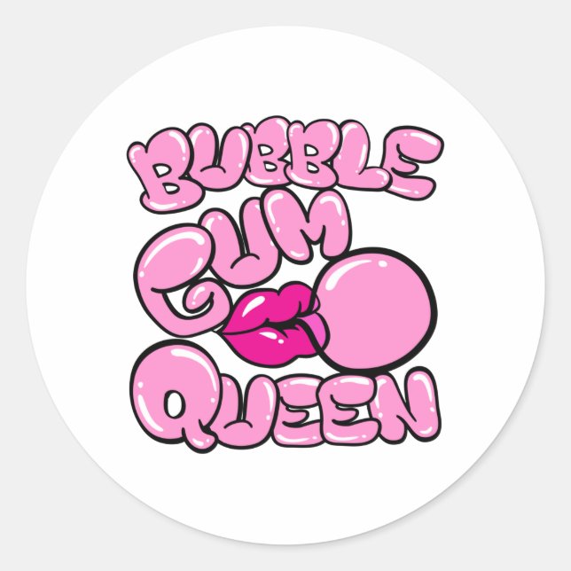 Pegatina Redonda Bubble Gum Queen Bubblegum (Anverso)