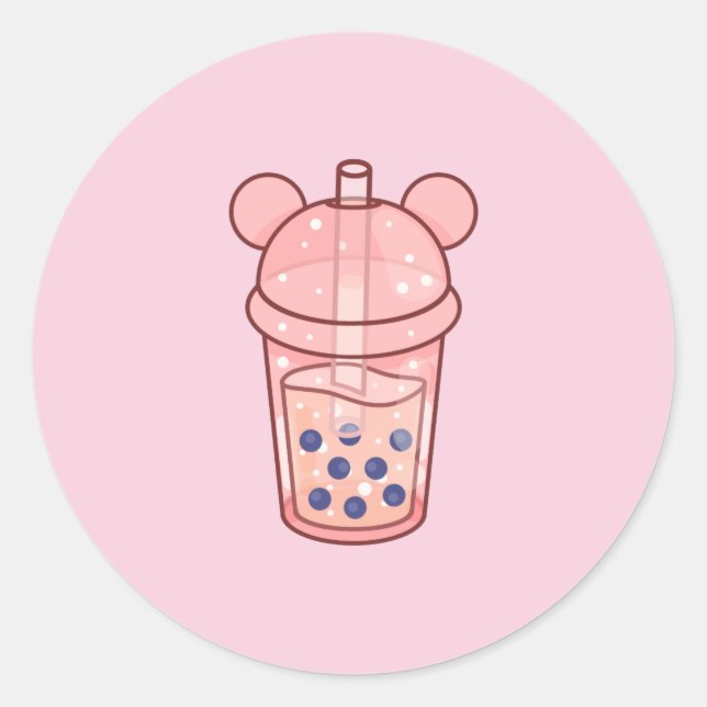 Pegatina Redonda Bubbletea (Anverso)