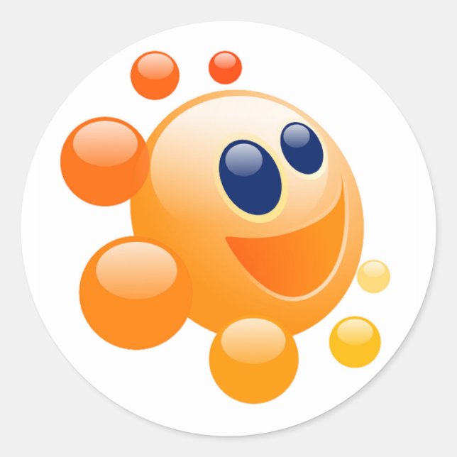 PEGATINA REDONDA BUBBLY SUN (Anverso)