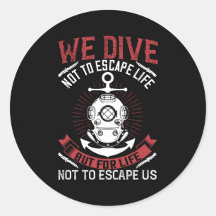 Pegatina Redonda Buceo -