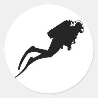 Pegatina Redonda buceo