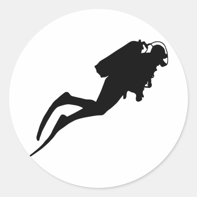 Pegatina Redonda buceo (Anverso)