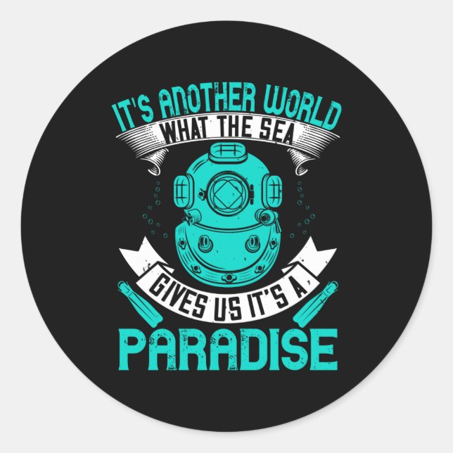 Pegatina Redonda Buceo - (Anverso)