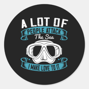 Pegatina Redonda Buceo - Amo El Mar