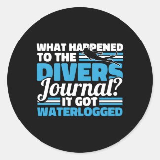 Pegatina Redonda Buceo Buceo Submarinismo Scuba