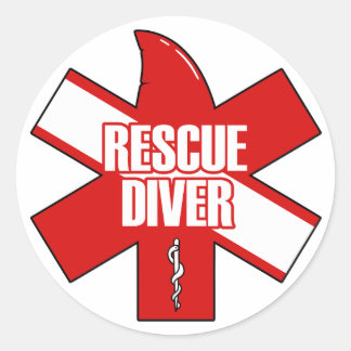 Pegatina Redonda Buceo de Rescate