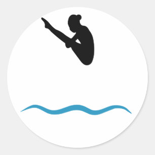 Pegatina Redonda Buceo en Springboard