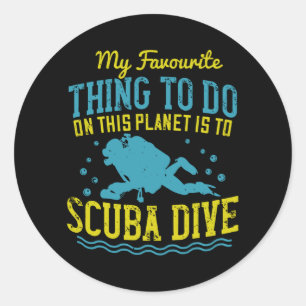 Pegatina Redonda Buceo -Lo Que Prefiero Es La Buceo Scuba