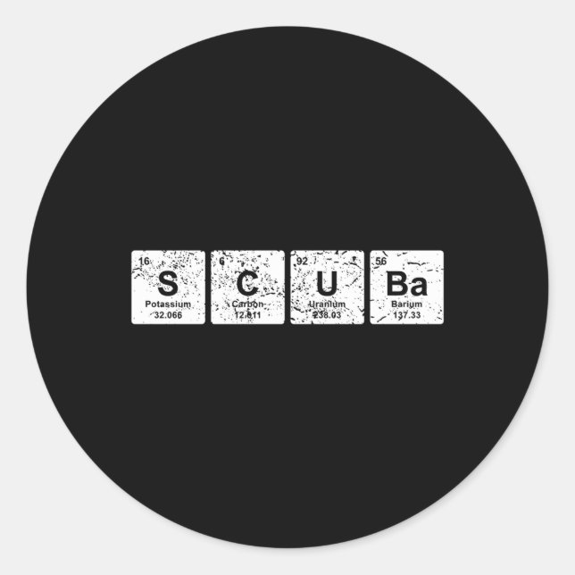 Pegatina Redonda Buceo Scuba (Anverso)