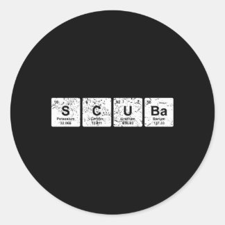 Pegatina Redonda Buceo Scuba