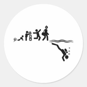 Pegatina Redonda Buceo Scuba